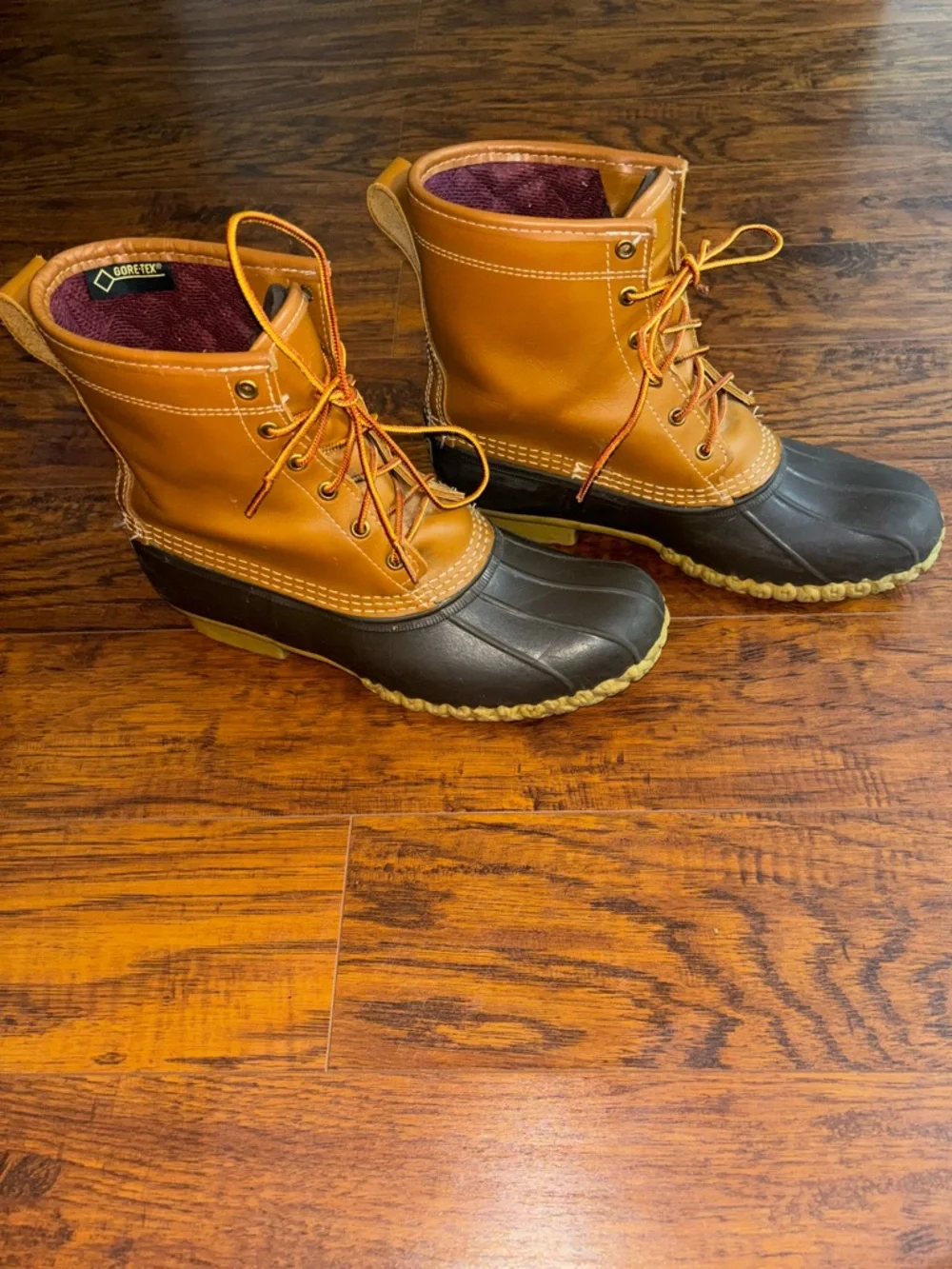 L.L. Bean Leather Flannel-Lined Men’s Duck Boots Gore-Tex Thinsulate Rubber Sole